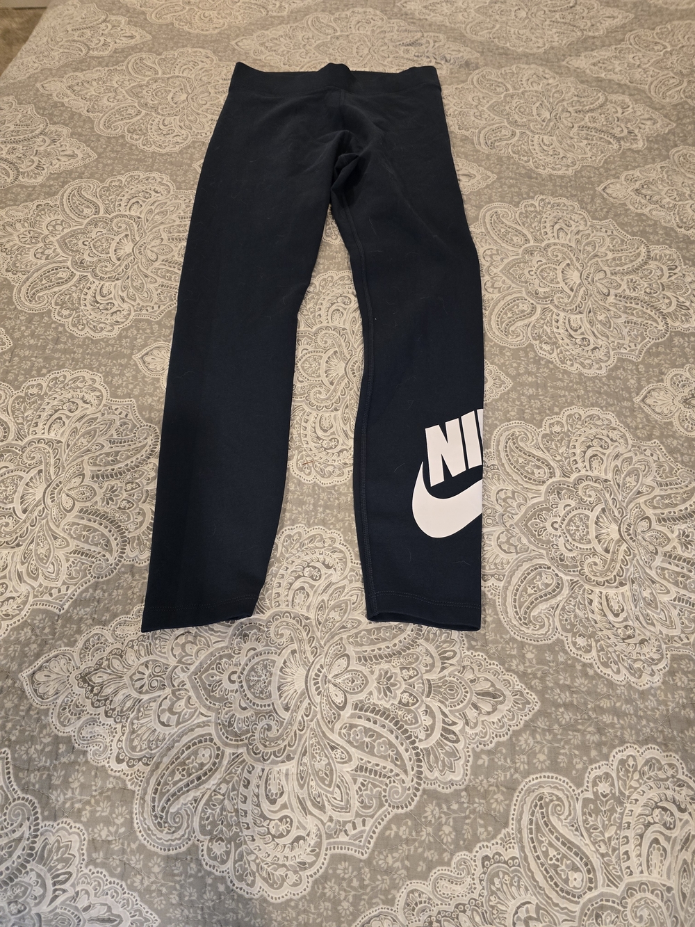 Nike Womens Navy Leggings with White Logo